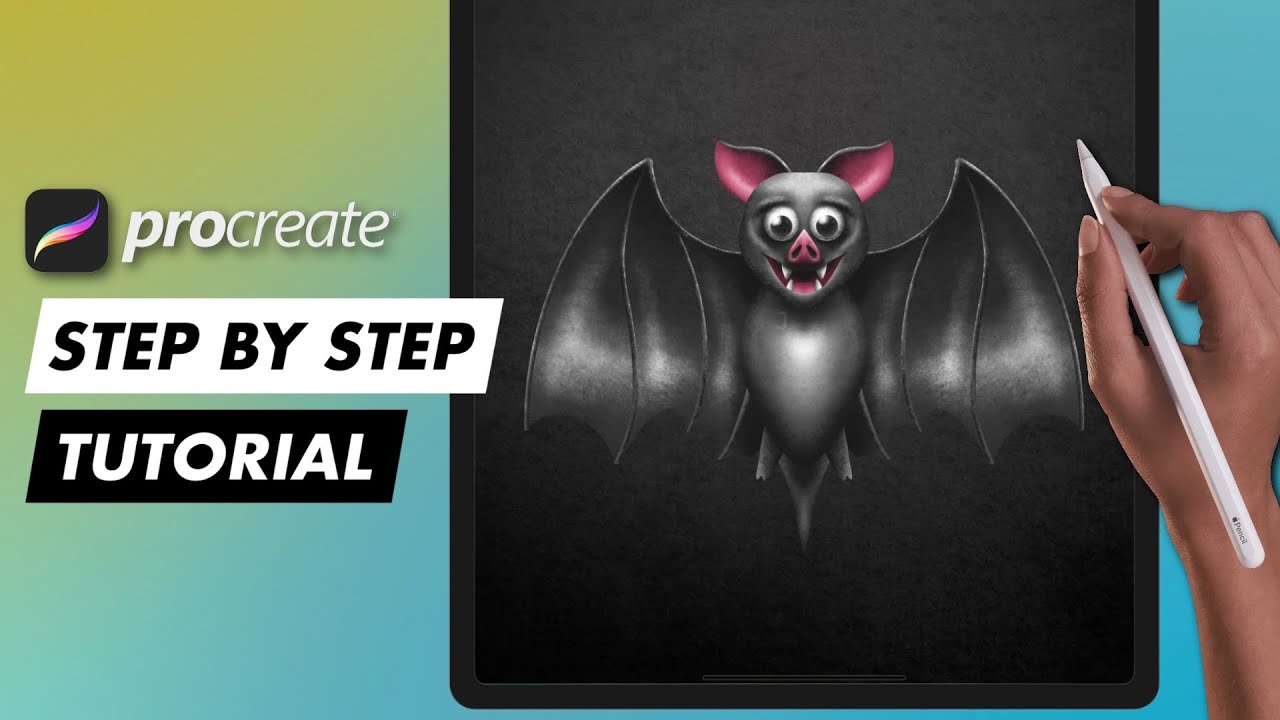 #44 Bat Design- Procreate step by step