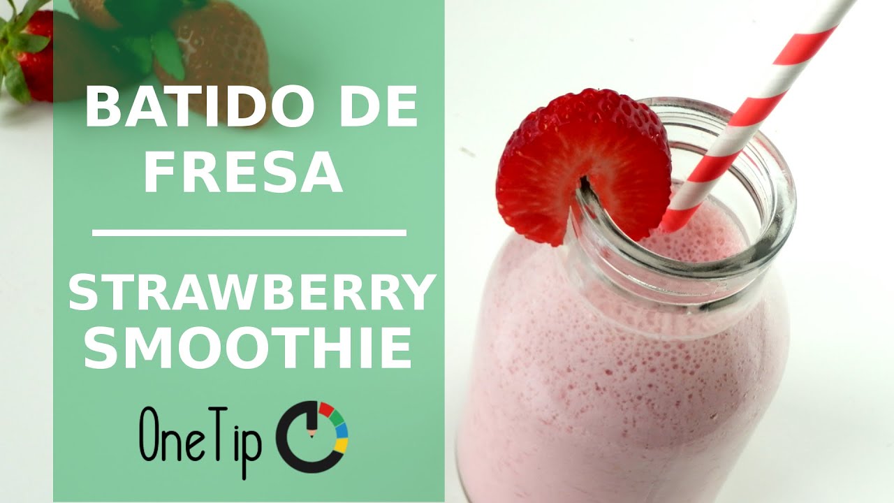 🥛🍓 Batido de FRESA en 2 MINUTOS 🍓🥛 con s&oacute;lo 3 INGREDIENTES| Recipes: 2 MINUTES strawberry SMOOTHIE