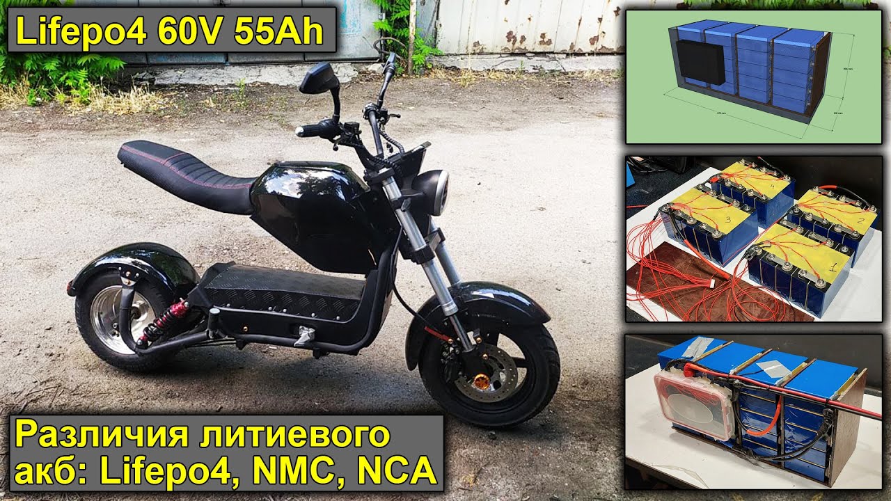 Збірка Lifepo4 60V 55Ah. Вартість 1 циклу різних типів акумуляторів.