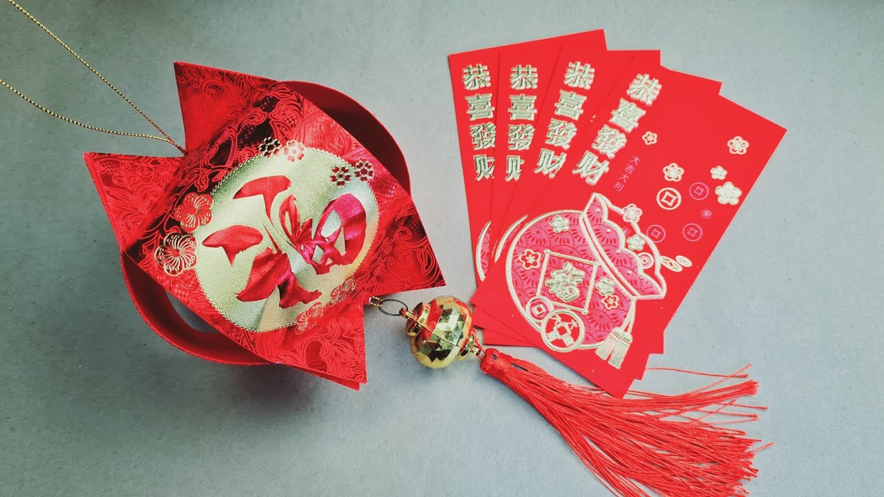 ANG POW ORIGAMI CHINESE LANTERN EASY | DIY CHINESE NEW YEAR DECORATION