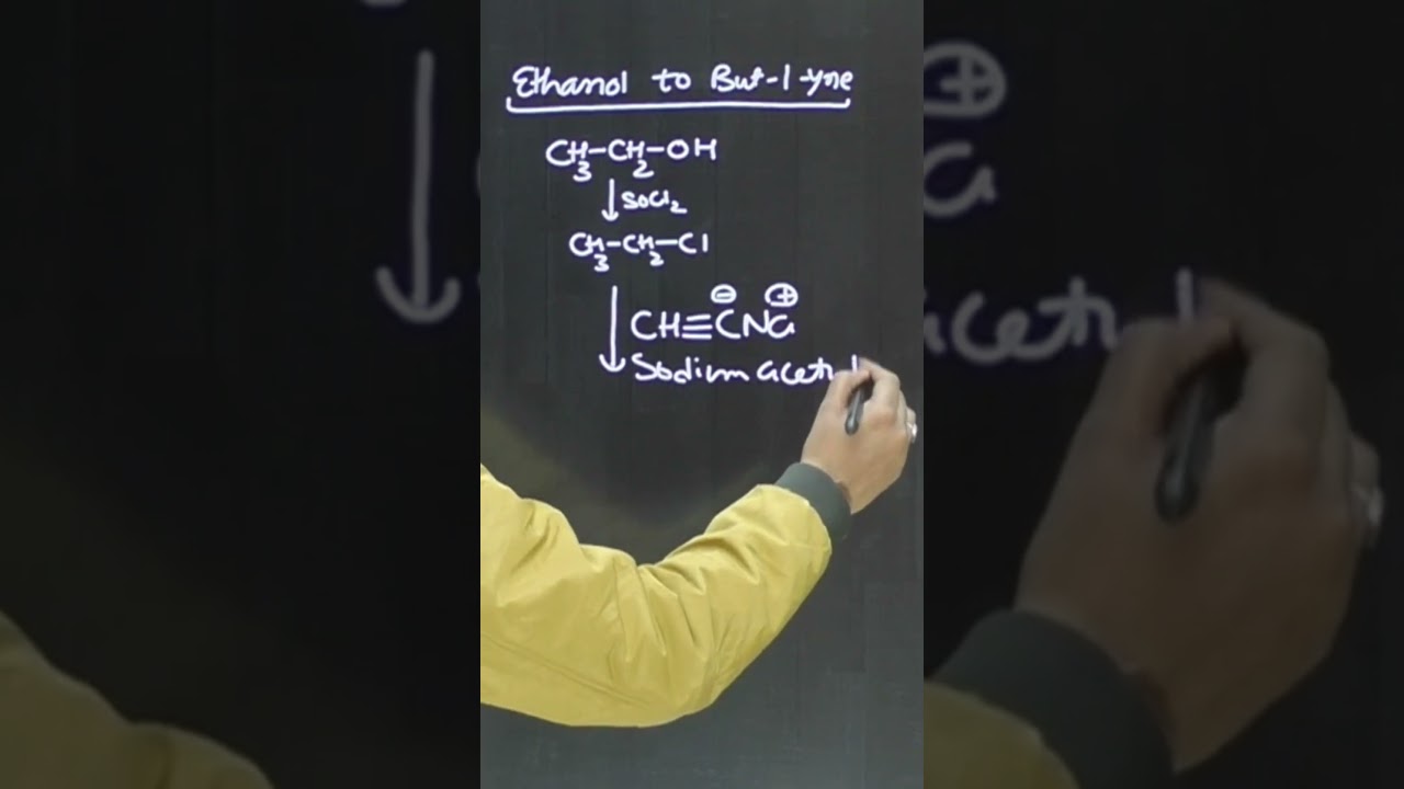 Convert ethanol to but-1-yne organic chemistry reactions