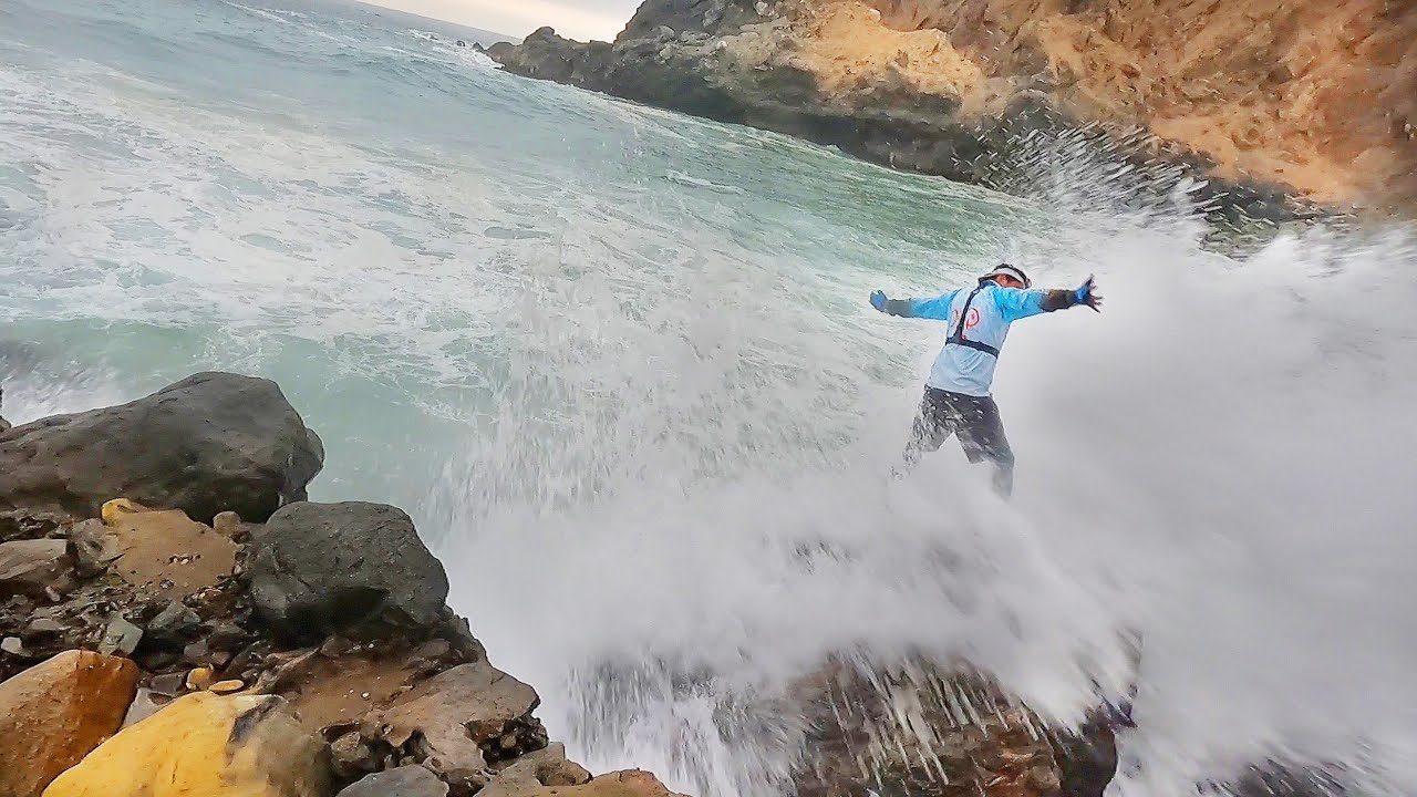 Por salvar su señuelo el mar casi se lo lleva - Dia de bastantes capturas