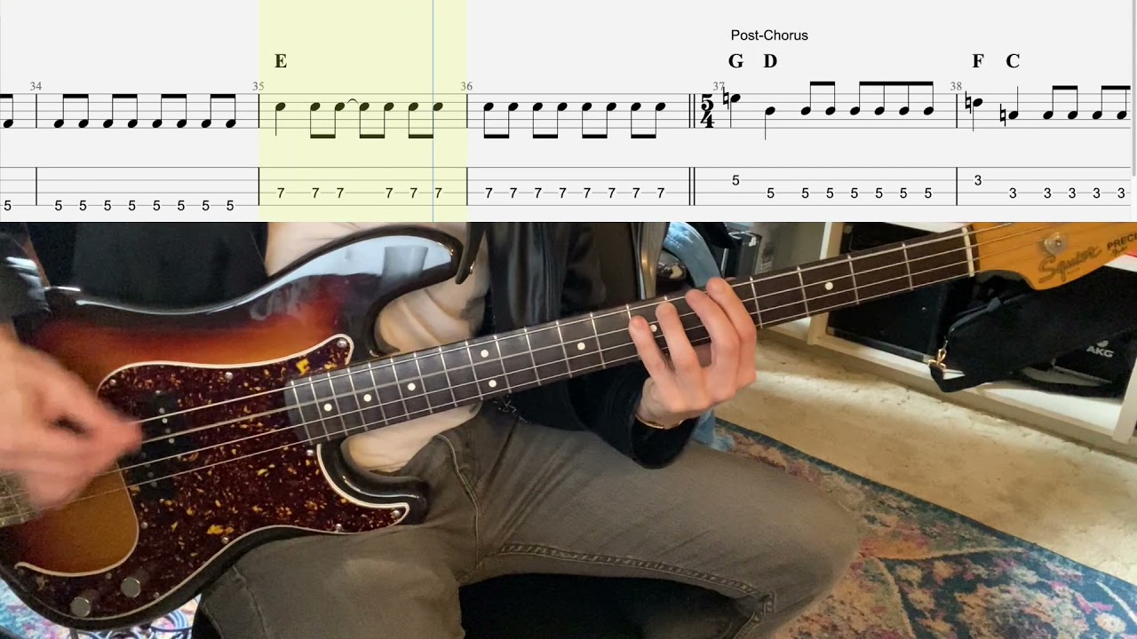 The Ramones - Rockaway Beach (Bass cover with Sheet Music and Tab)