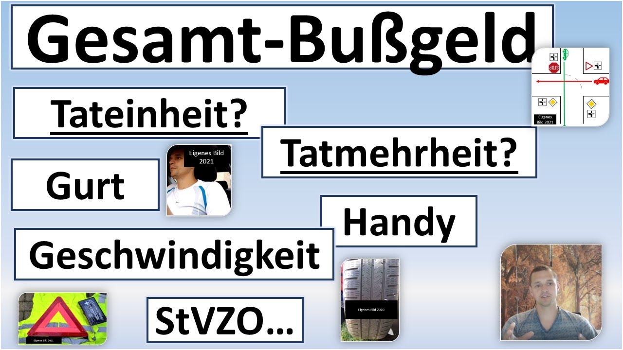 Mehrere Verstöße, wie hoch ist das Bußgeld? Handy / Gurt / Geschwindigkeit /StVZO..Tatein/Mehrheit