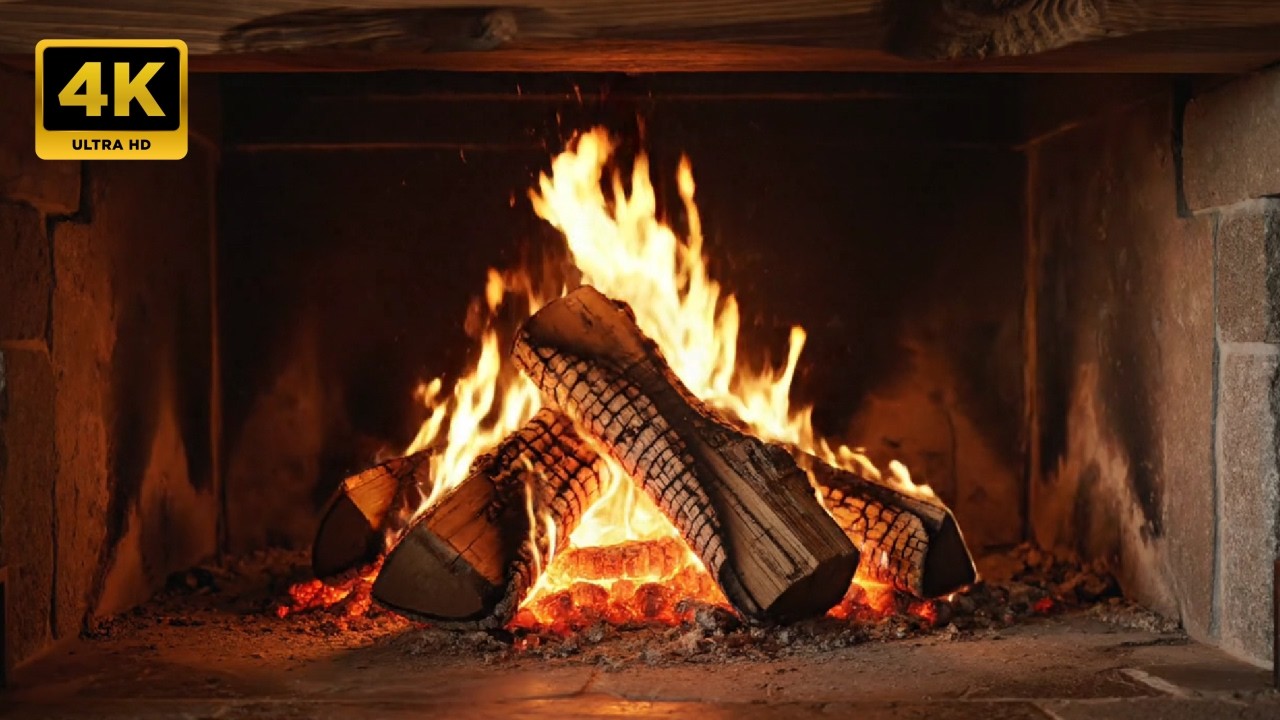 Fireplace 10 Hours 🔥 Relaxing Crackling Fire Sounds for Sleep & Study (4K UHD) #11