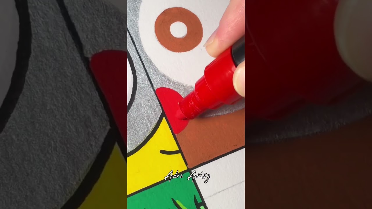 One Drawing of Bob, BUT 4 Different Styles with Posca Markers! Christmas Edition! Part 3 #shorts