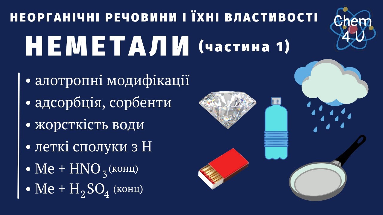 НЕОРГАНІЧНІ РЕЧОВИНИ І ЇХНІ ВЛАСТИВОСТІ. НЕМЕТАЛИ (частина 1)
