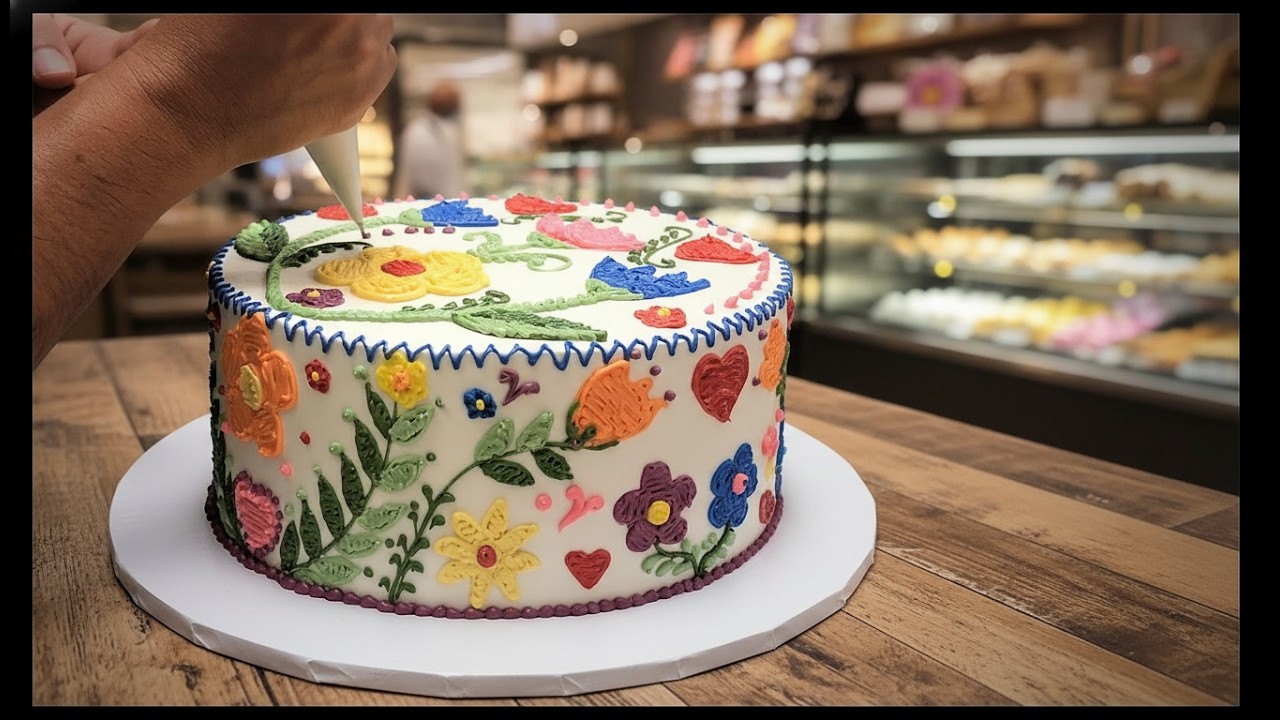 Como Hacer Un Pastel Bordado. Embroidery cake