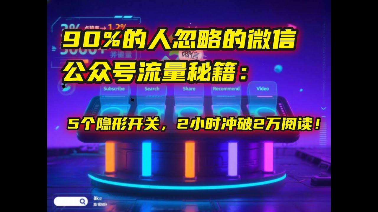 90%的人忽略的微信公众号流量运营秘籍：5个隐形开关，2小时冲破2万阅读！
