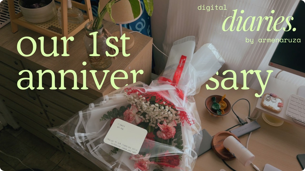 ✿ our first wedding anniversary, japanese take out food, plants ˖᯽ ݁˖
