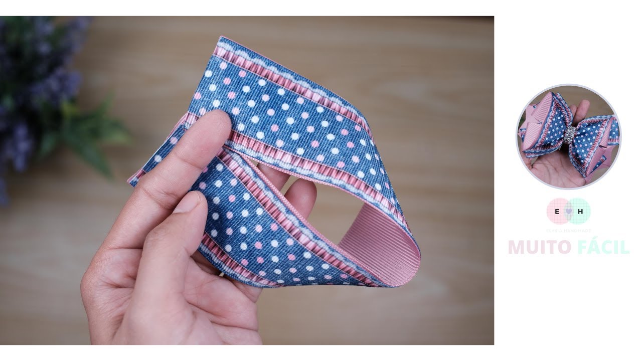Простой, но симпатичный laço с использованием ленты grosgrain n9 - легко следовать руководству