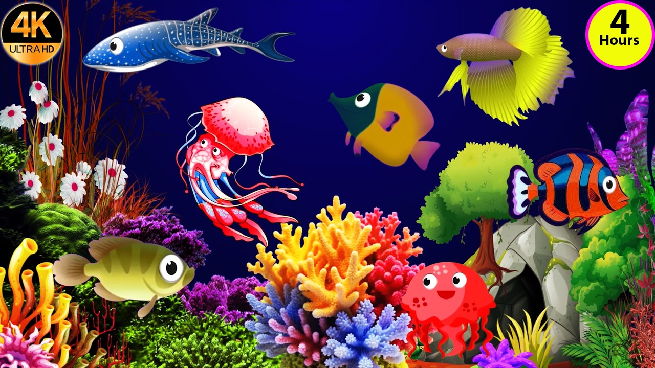 4 Hours Bedtime Lullabies and Calming Undersea Animation Baby Lullaby Sleep And Relaxing music # 559