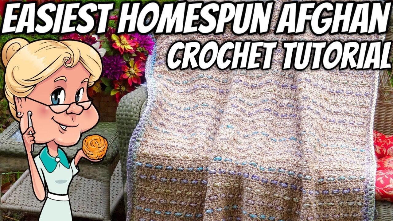 Easiest Homespun Afghan Ever - Crochet Tutorial - 2 different afghans with 1 pattern