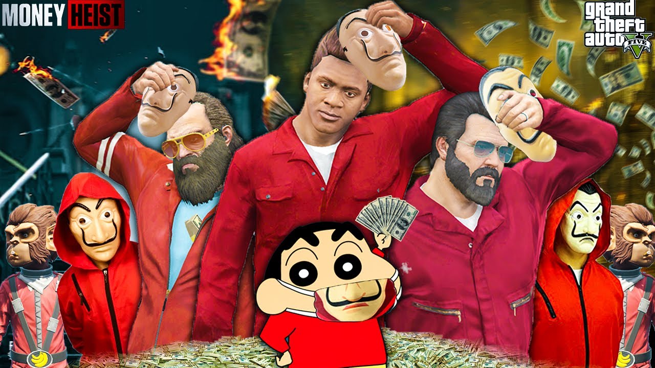 Shinchan & Franklin Joined MONEY HEIST In GTA 5