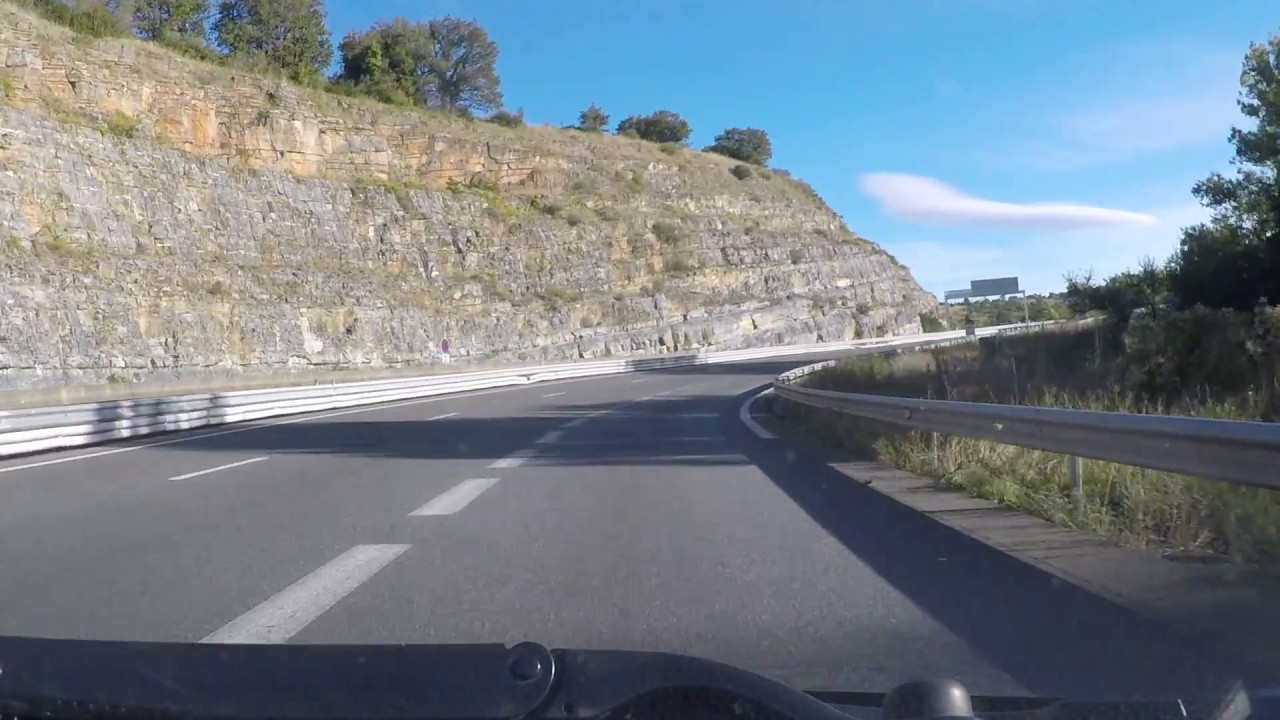 France by Autoroute - A75 - Climb to Massif Central Lodeve