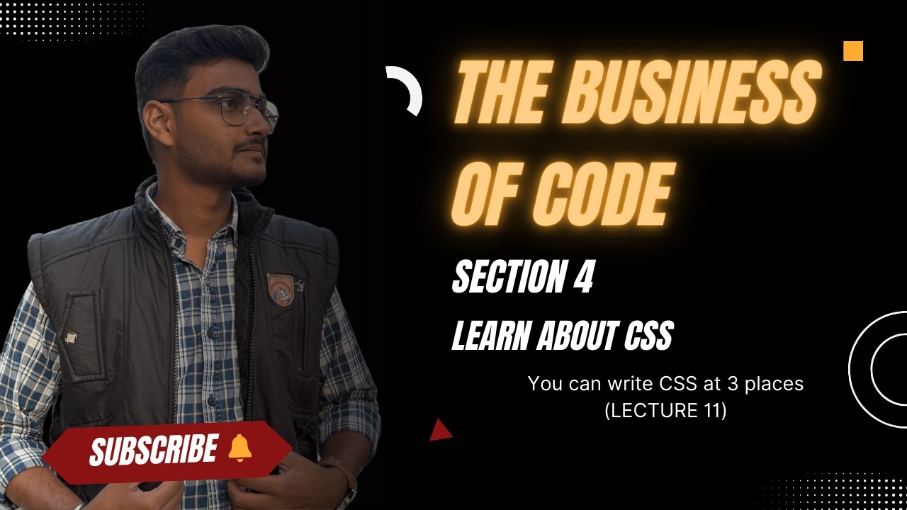 Section 4: You can apply CSS at three places || Inline, Internal & External CSS (Lecture 11)