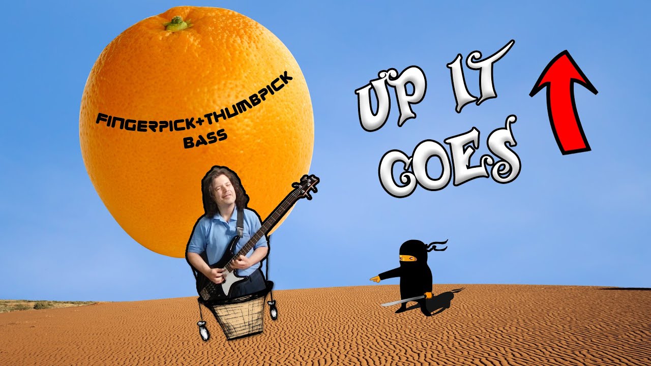'Up It Goes' | Fast thumbpick bass guitar with metal fingerpicks