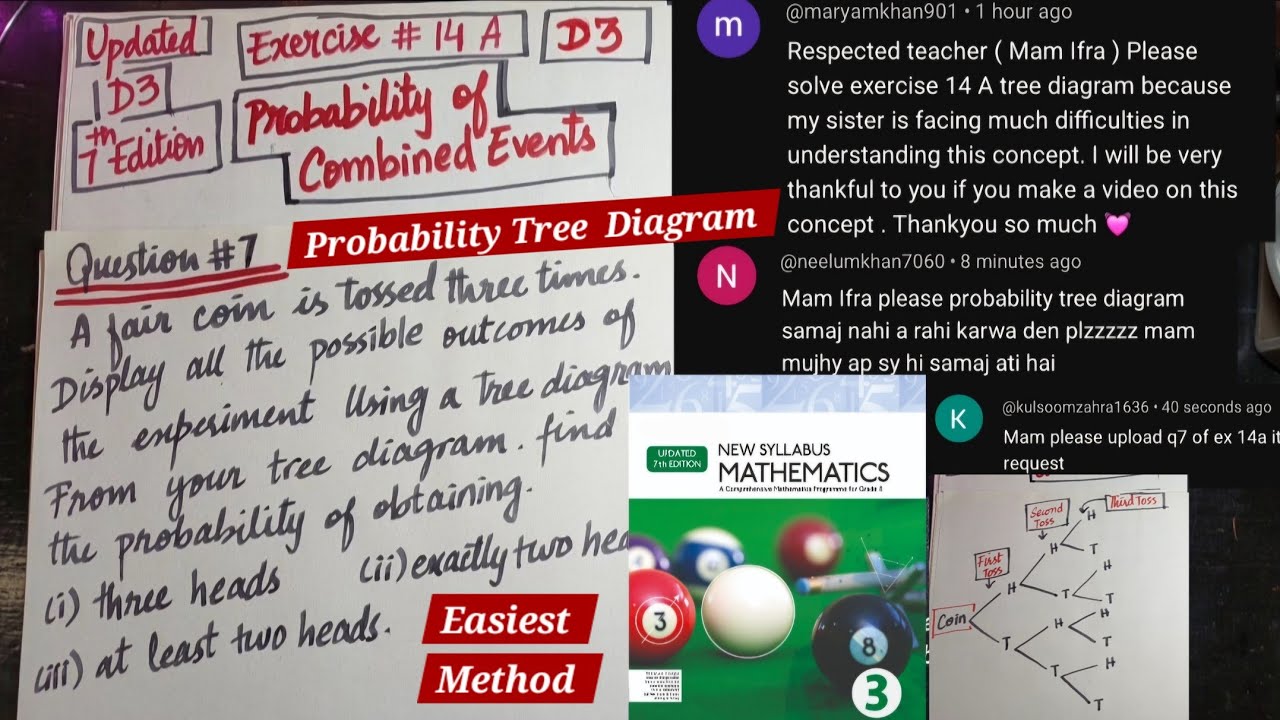 Updated D3 | Exercise # 14 A | Question # 7 | Probability of combined Events in Urdu / Hindi |7th Ed