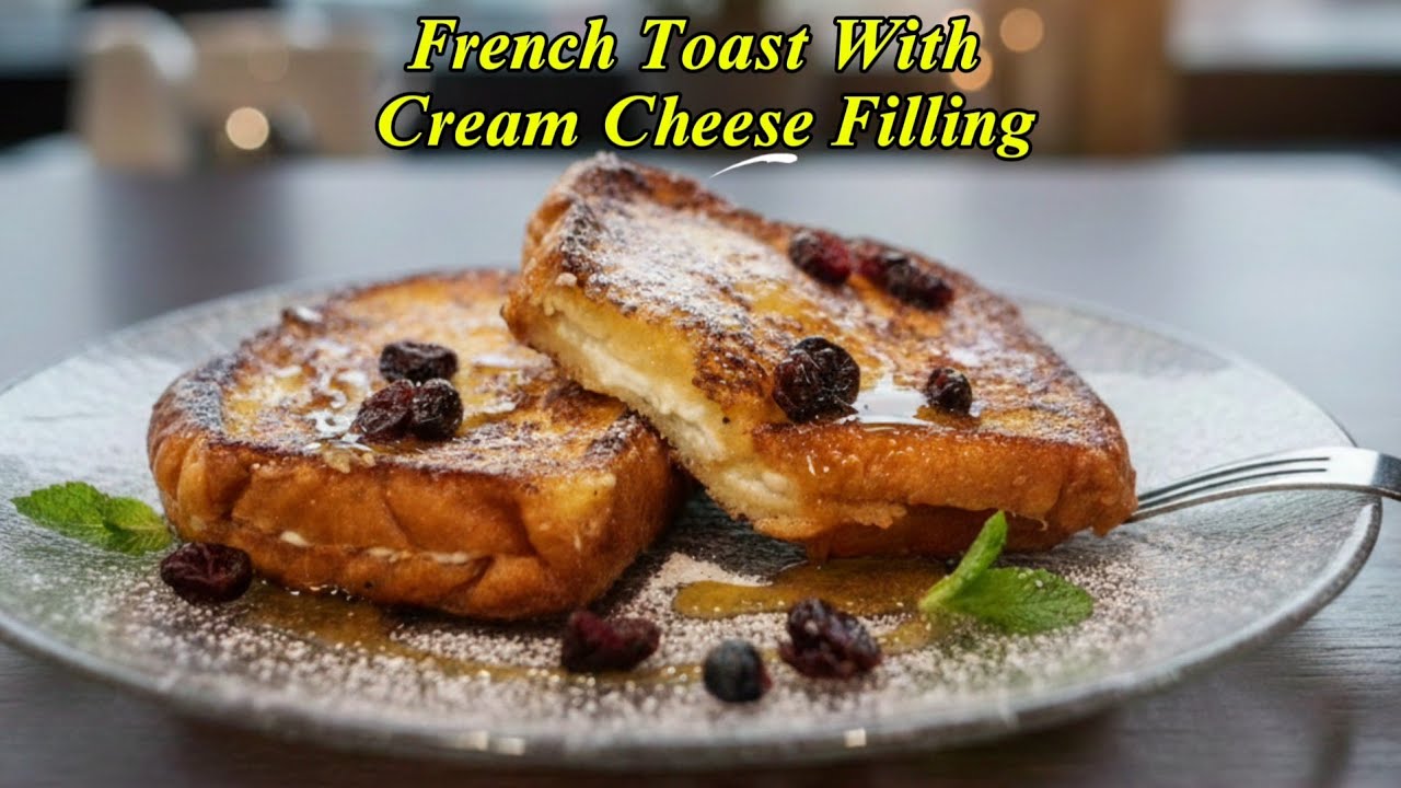 French Toast With Cream Cheese Filling 🧀 #youtubevideo #foryou #fyp #food 