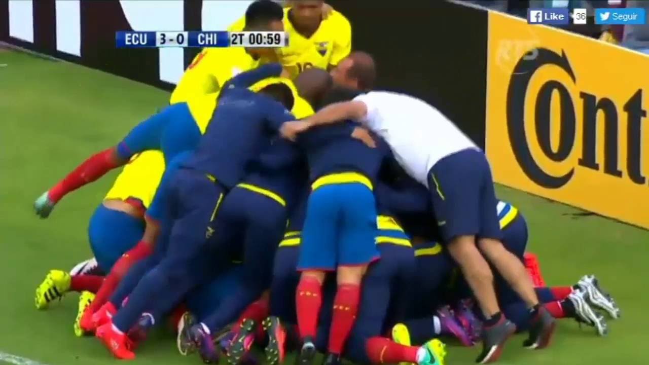 Ecuador vs Chile 3-0 | Goles & Resumen | Eliminatorias Rusia 2018 (6/10/2016)