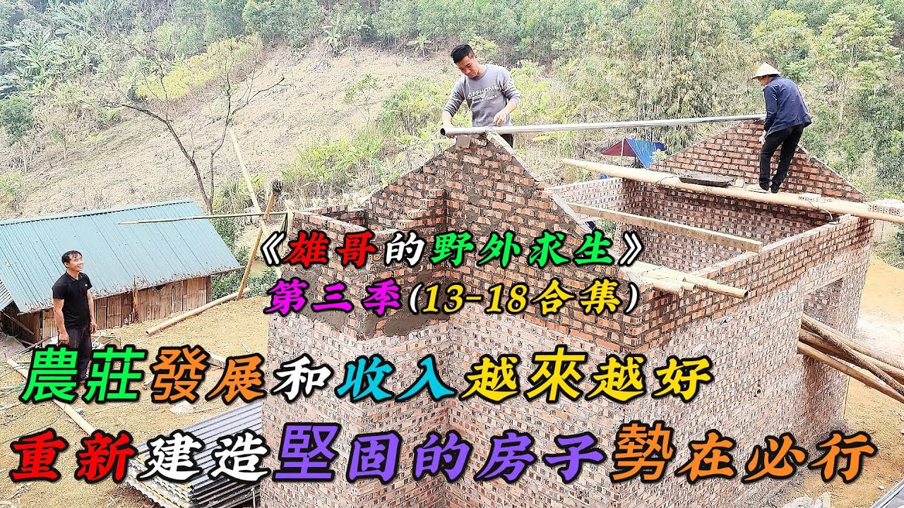 一口氣看完，農莊發展和收入越來越好，重新建造堅固的房子勢在必行《雄哥的野外求生》第三季（13-18合集）