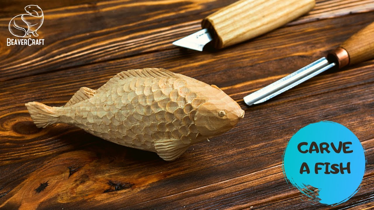 Fish Carving Out of Wood - Full Tutorial