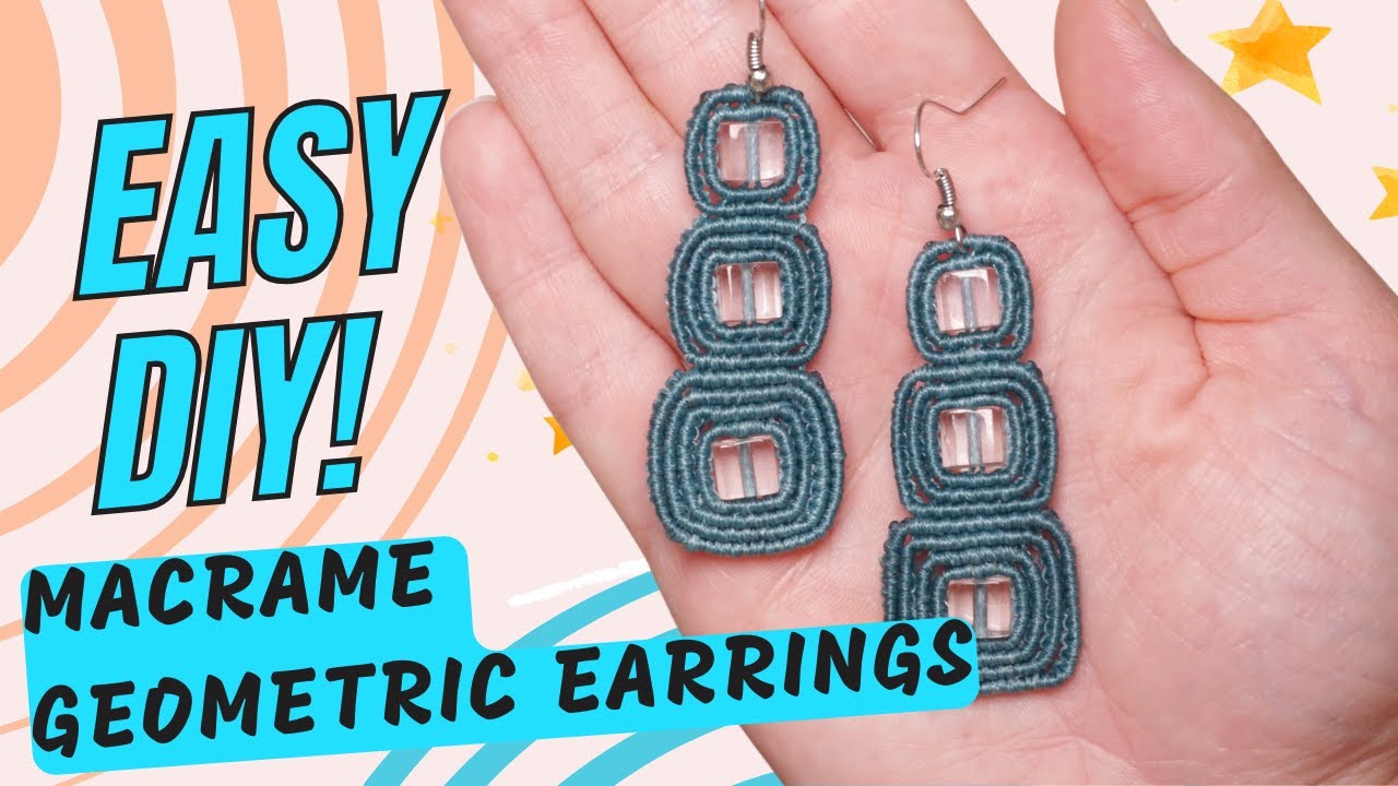 DIY Aesthetic Macrame Earrings ✨ Easy Geometric Tutorial