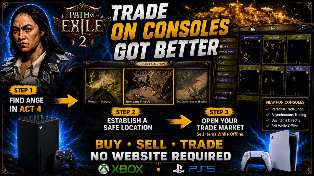 PATH OF EXILE 2: Trading Got Better On Consoles! Find A Suitable Location To ESTABLISH A Hideout