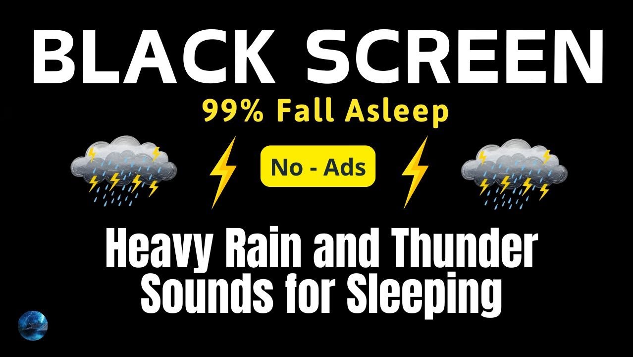 🔴 Heavy Rain and Thunder Sounds for Sleeping - Black Screen | Deep Sleep, Focus, Meditation Aid