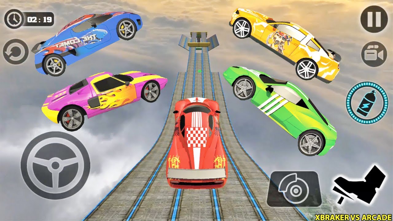 Impossible Car Tracks 3D: All Cars Driving (Orange, Pink,Green, Blue Red) - Android Gameplay 3D