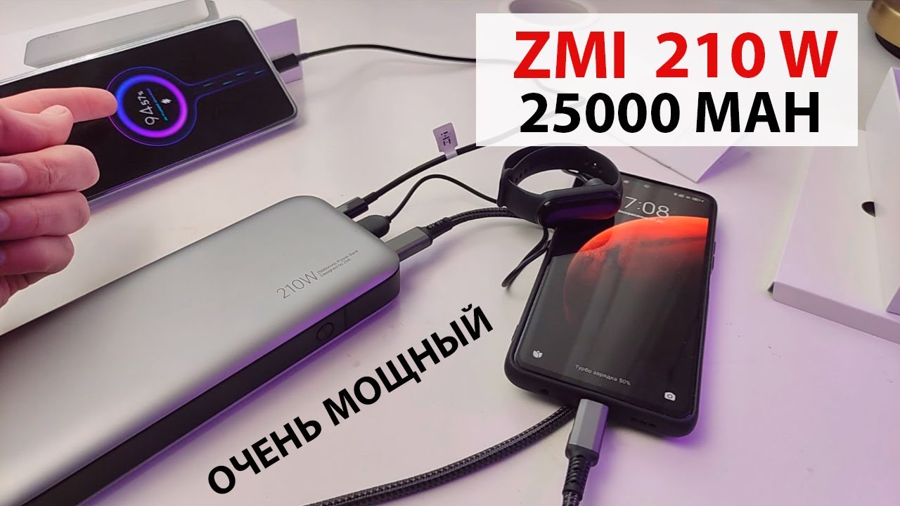 ZMI QB826G - МОЩНЫЙ ПОВЕРБАНК НА 210 ВАТТ С ЕМКОСТЬЮ 25000 mAh