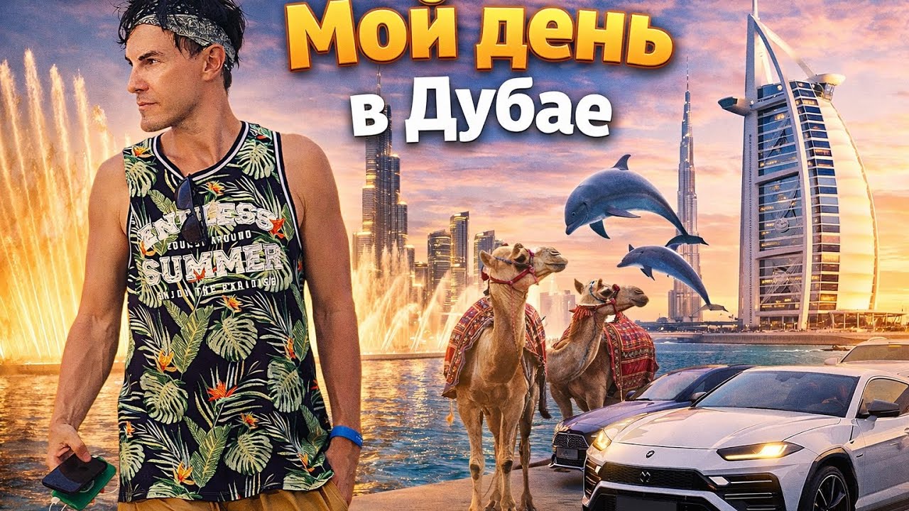 мой день в дубае фонтан аквариум и ночной город _ Vlog