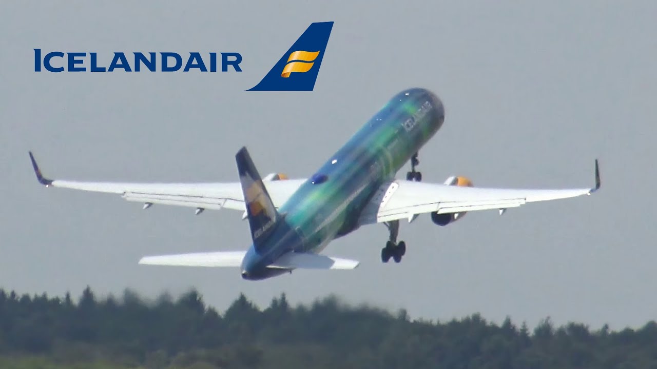 ICELANDAIR Boeing 757 // Hekla Aurora // Roaring Takeoff from HAMBURG Airport