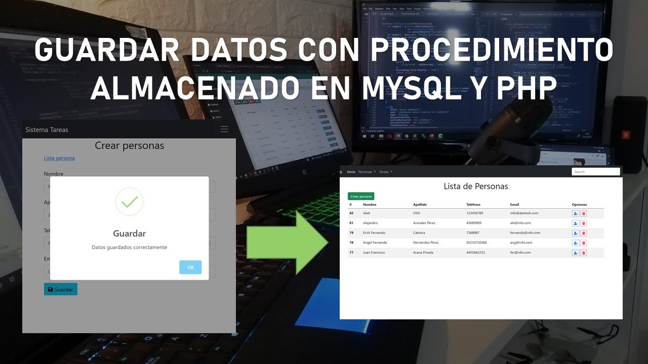 Guardar Datos con Procedimiento Almacenado en MySQL y PHP - Clase 27