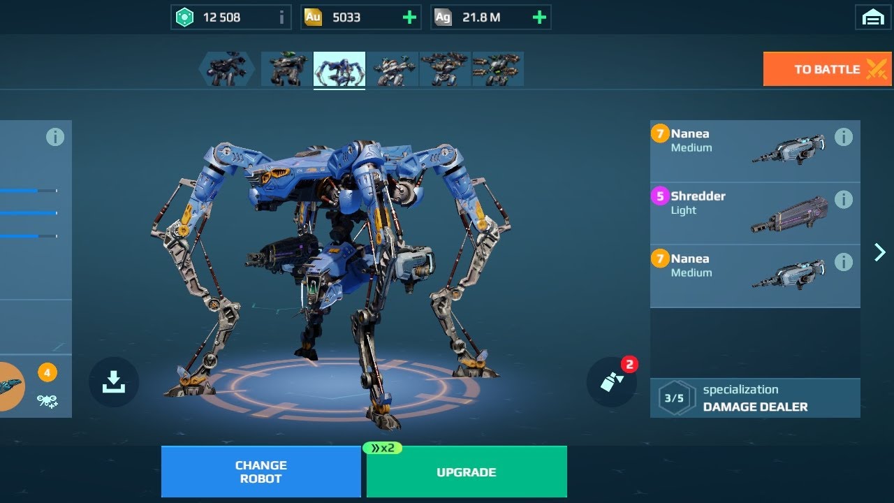 [WR] Dux X2 Nanea X1 Shredder War robots | gameplay