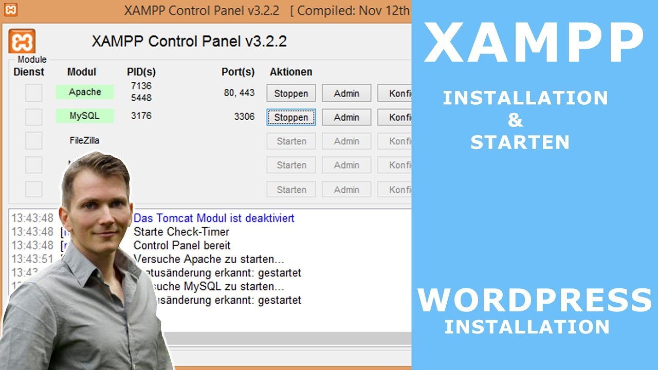 XAMPP installieren & einrichten  - WordPress installation auf XAMPP | tutorial deutsch - 2017