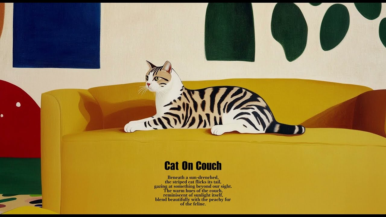[Jazzy music] Cat On Couch. 🐈