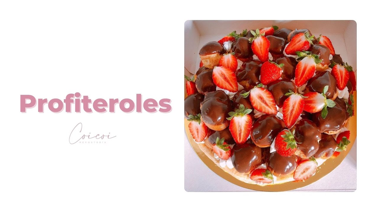 Profiteroles de Crema Pastelera con Chocolate y Profiteroles con Craquelin