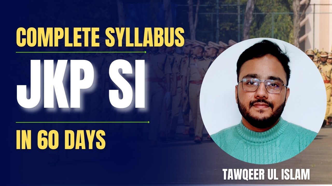 JKSSB JKP Sub Inspector JKPSI Complete Syllabus Covered Free
