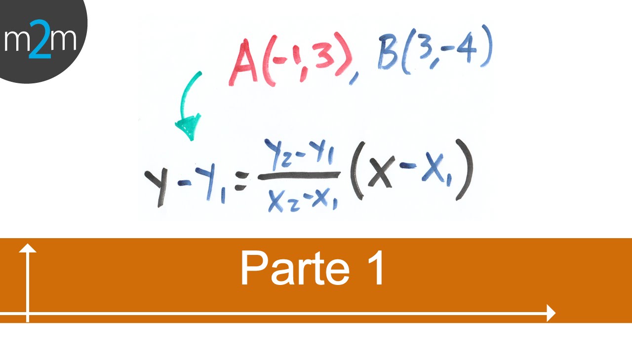 Ecuación de recta que pasa por dos puntos - PARTE 1