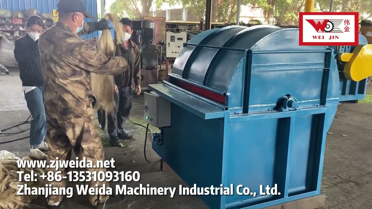 dry fiber brushing machine for sisal, banana fiber