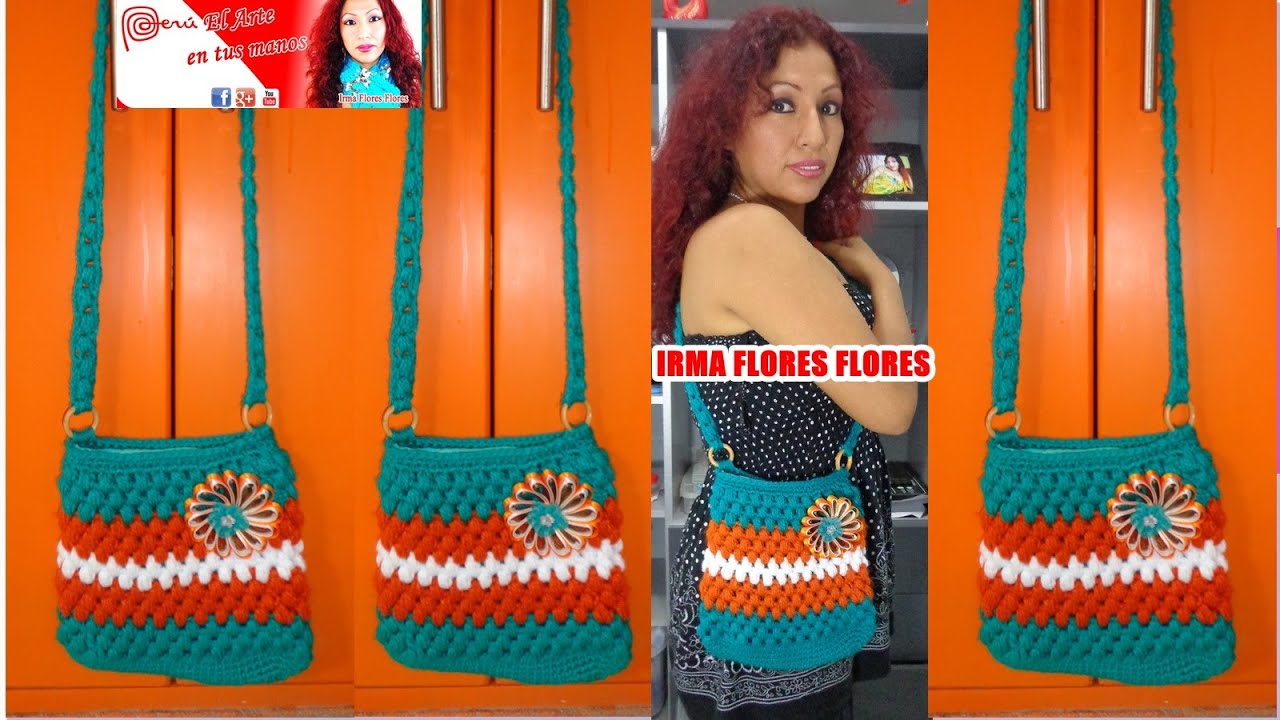 BOLSO BASICO   TEJIDO A CROCHET CON EL PUNTO GARBANZO, PASO A PASO
