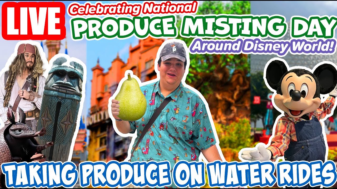 🔴Live: Produce Misting Day at Disney World! - Taking Fruit on Water Rides - Disney World Livestream