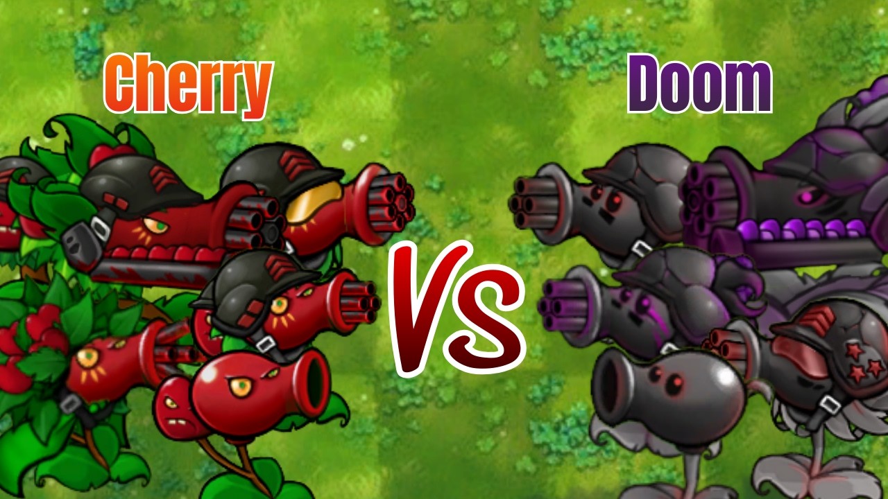 PvZ Fusion 3.3 - Team Cherry Pea vs Team Doom Pea - Who Will Win?