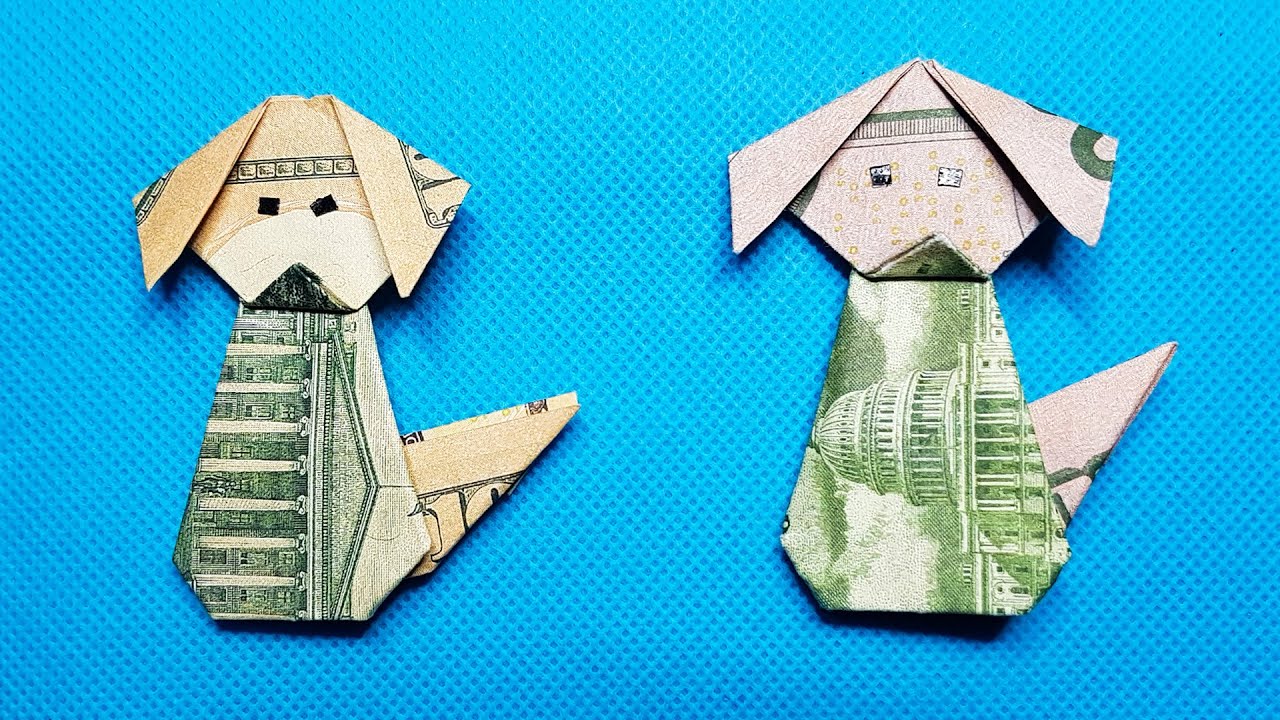 How to make Dollar Origami Dog | Origami Money Dog