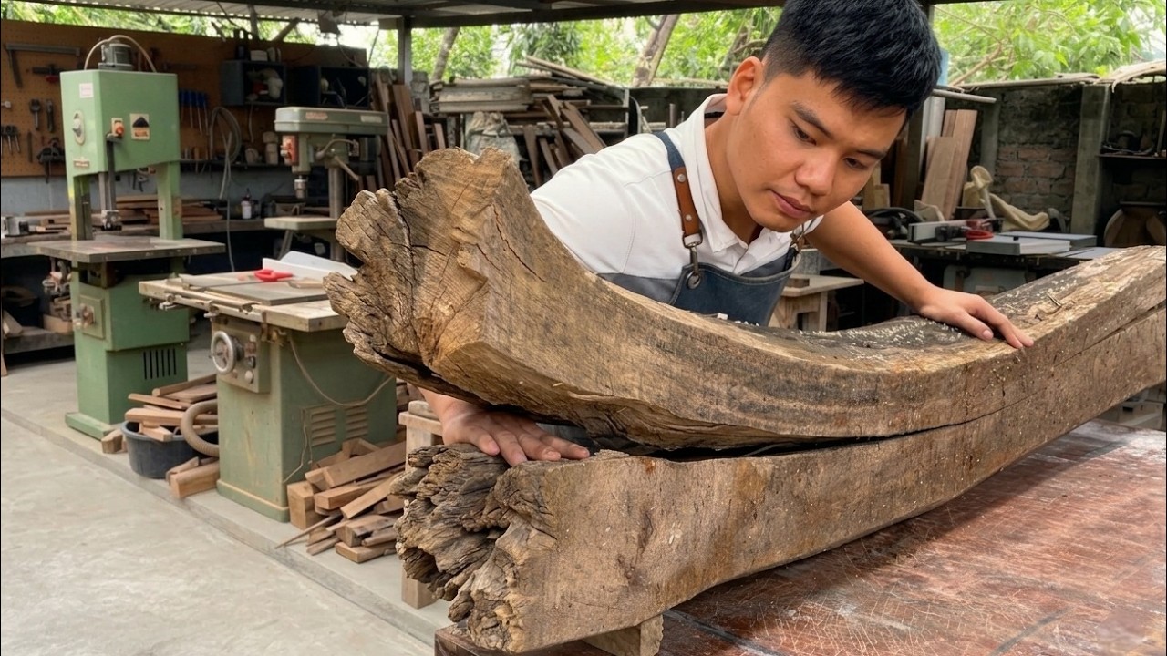 From Crooked to Crafted: Transforming a Cracked Wood Slab into a High-Value Table