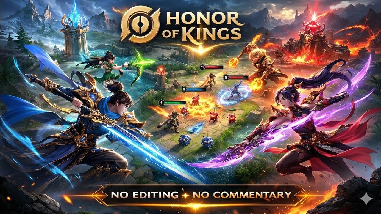 Honor of Kings: Raw Gameplay – 5v5 MOBA Battles & Hero Combat (No Commentary, Unedited)