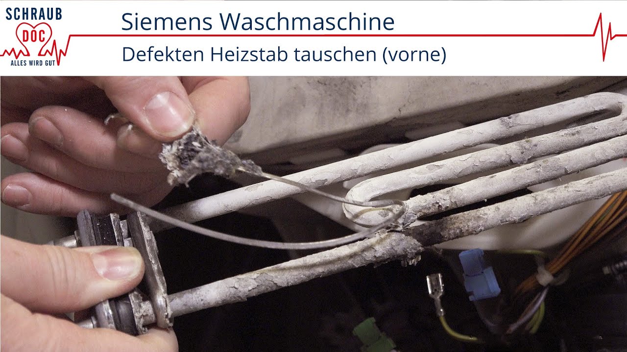 Siemens Waschmaschine: FI fliegt nach der Vorwäsche raus (Defekten Heizstab wechseln)