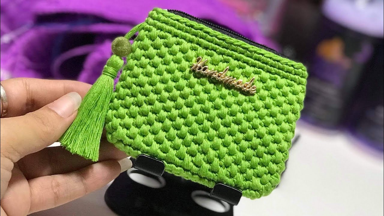 Tutorial/Crochet coin purse with zipper/easy/spike stitch(part1)