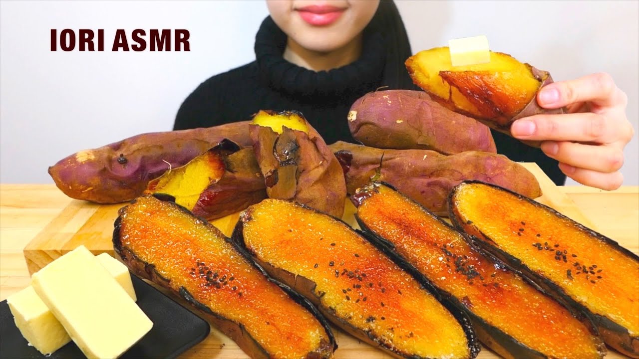 【ASMR / 咀嚼音】焼き芋 ブリュレ BAKED SWEETO POTATO 군고구마 【Eating Sounds】